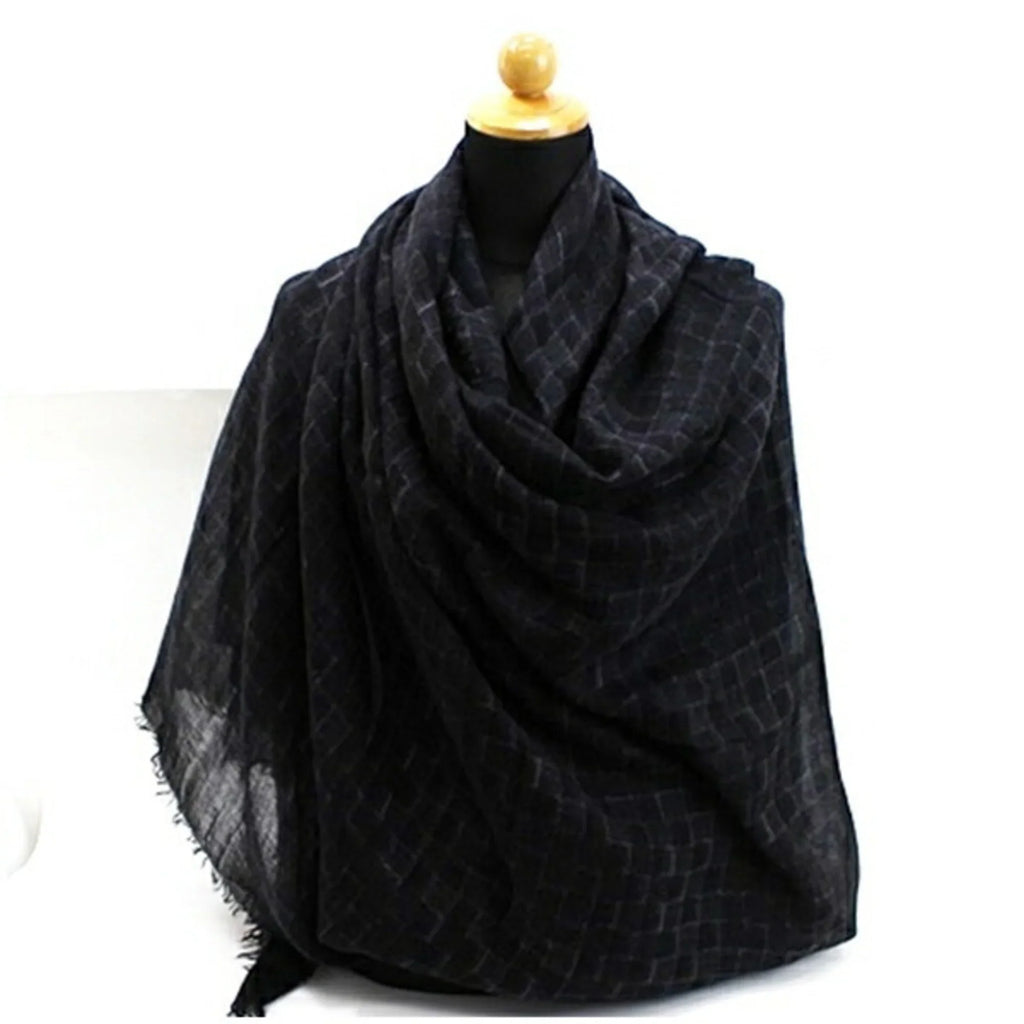 Pre-Owned Louis Vuitton Shawl Large Cashmere x Silk Black 401910 Women's (Good)
