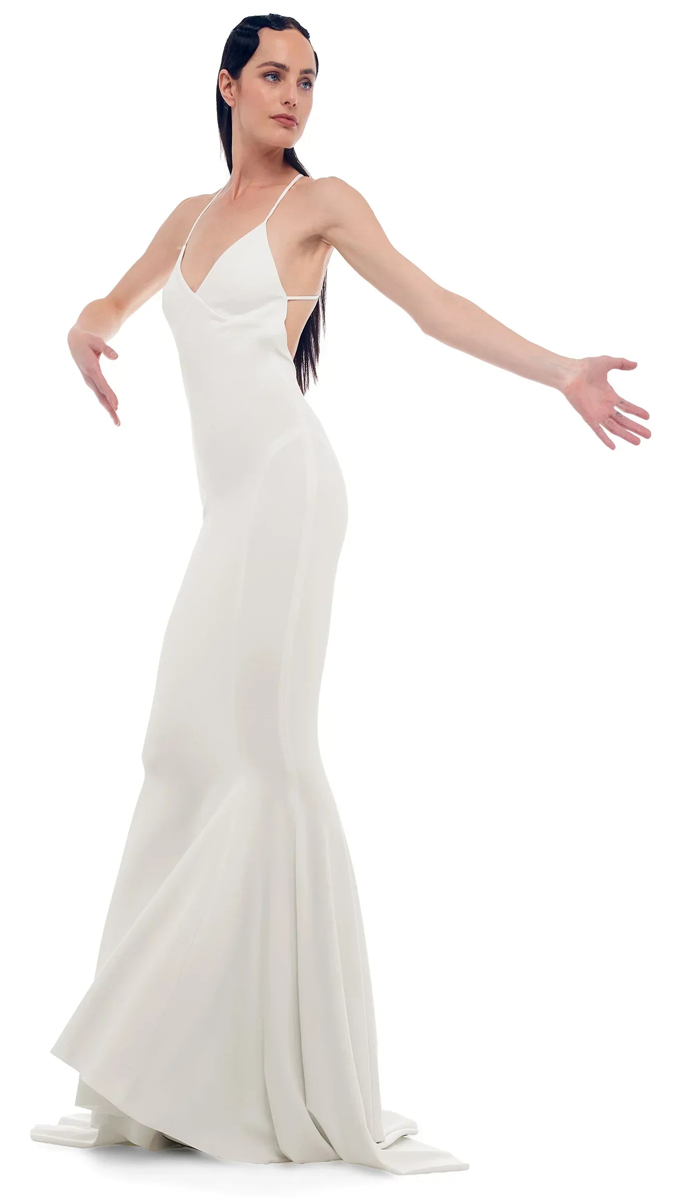 Norma Kamali   Women's Low Back Mermaid Gown,  Medium/38