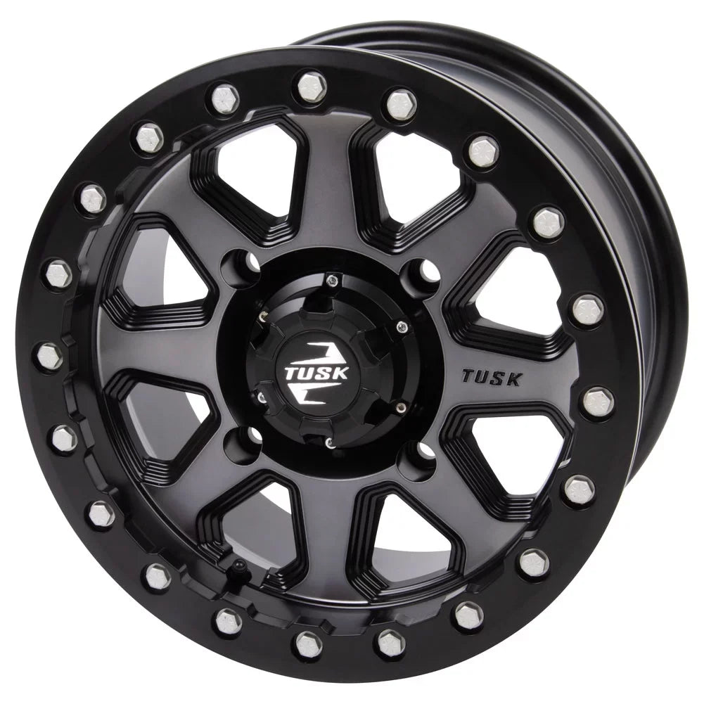 4/137 Tusk Uinta Beadlock Wheel 15x7 4.0 + 3.0 Gunmetal/Black For Can-Am Defender  Pro Lone Star 2021-2022