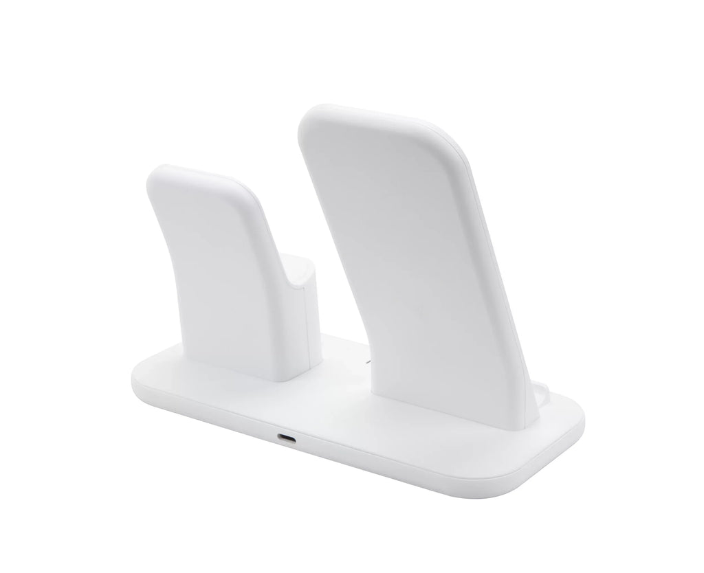 Scosche - Qi-Enabled Smartphones, Watches and Earbuds, Qi-Certified Wireless Charging Dock, White