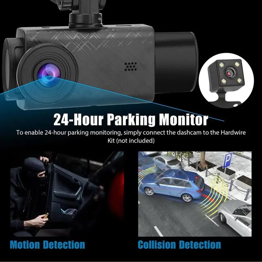 Apexeon Dash Camera, Clear Car Rearview Mirror, Car Video Recording Camcorder, Multi-Language Car Camera Recorder