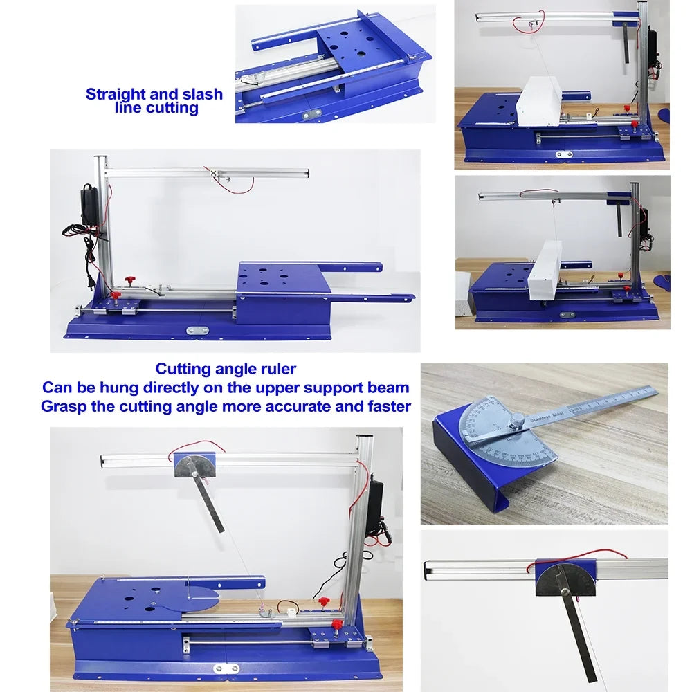 PreAsion Vertical Electric Rotary Molti-functional Hot Cutting Machine Tabletop Hotwire Cutter 110-220V