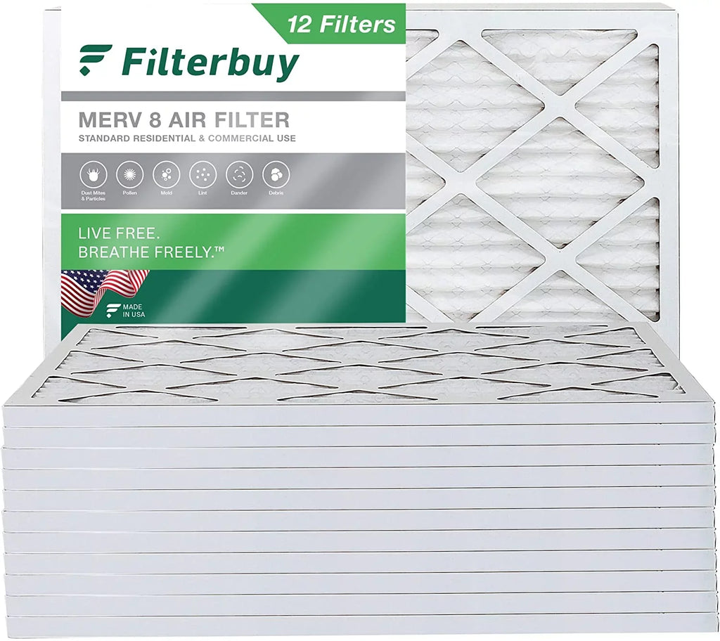 Filterbuy 15x20x1  8 Pleated   Furnace Air Filters (12-Pack)