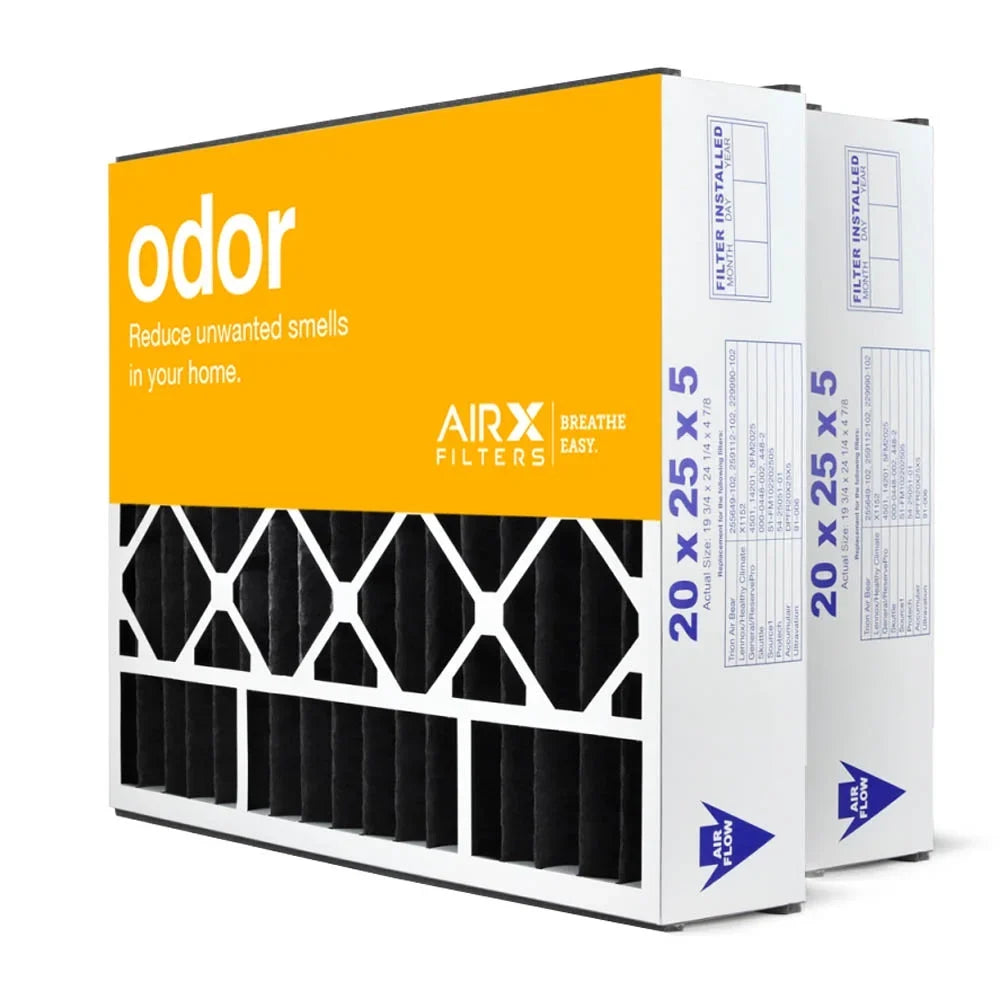 AIRx Filters Odor 20x25x5 Air Filter  8 Replacement for Air Bear Trion 229990-102 248713-102 255649-102 259112-102 to Fit Media Air Cleaner Cabinet Supreme 2000 455602-019 435790-027, 2-Pack