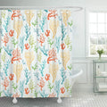 Reef Colorful Coral Ocean Sea Tropical Abstract Graphic Life Marine Shower Curtain Bath Curtain 66x72 inch