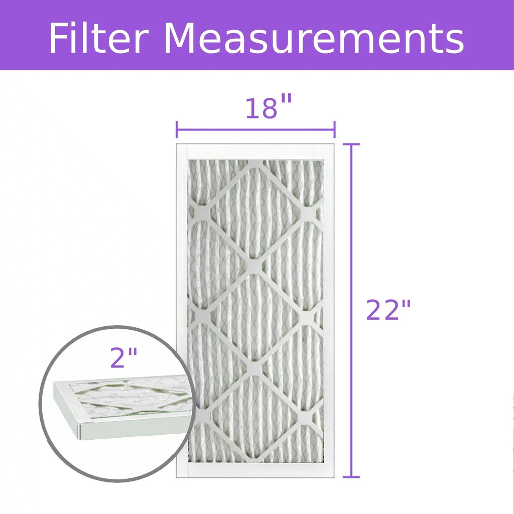 18x22x218x22x2, Purolator  Extended Surface Pleated Air Filter, Mechanical  8, (6 Pack)