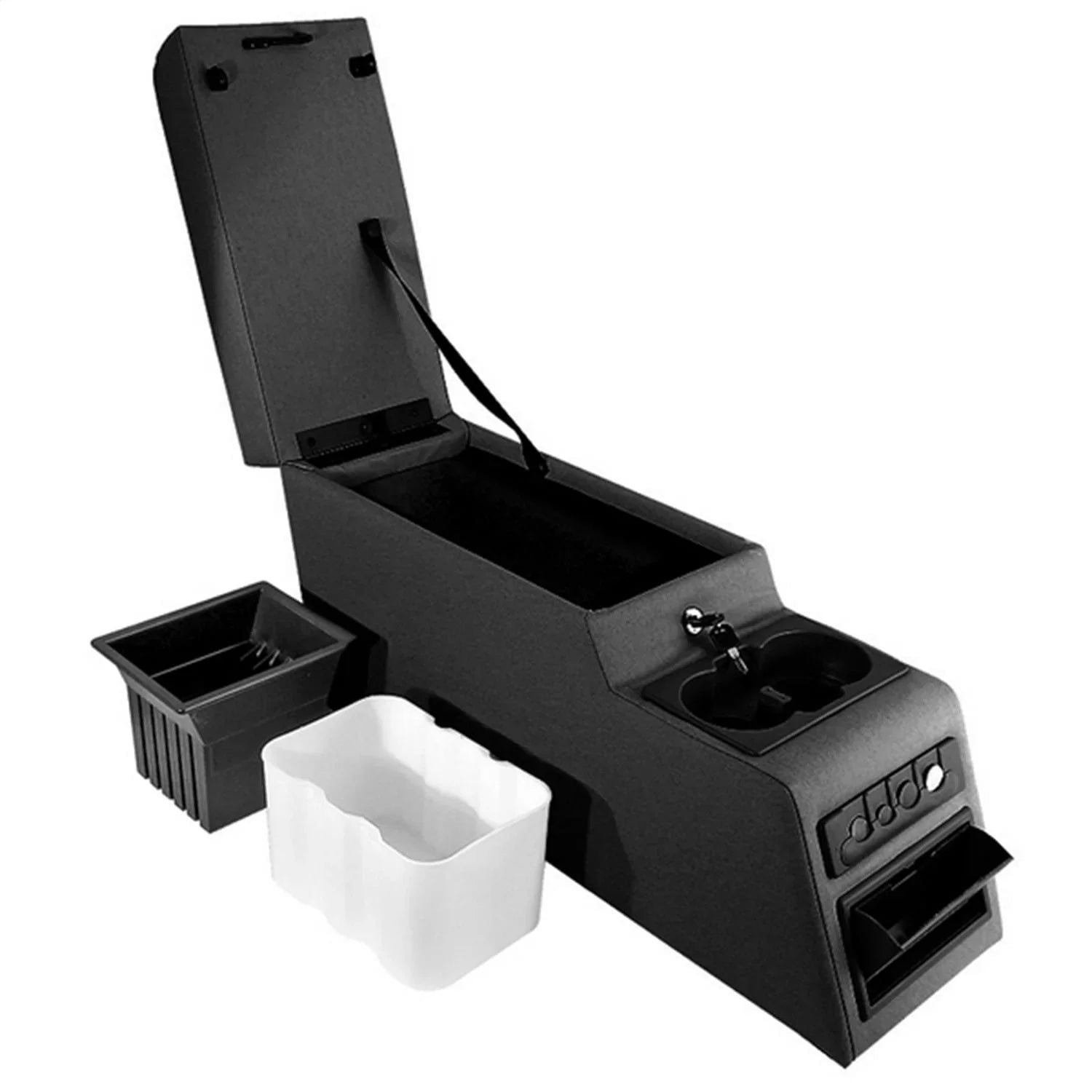 Rugged Ridge by RealTruck | 13102.15 Center Console, Ultimate, Locking, Black Denim; 1976-1995 /Wrangler  Compatible with Select: 1989-1995 Jeep Wrangler / , 1987-1988 Jeep Wrangler