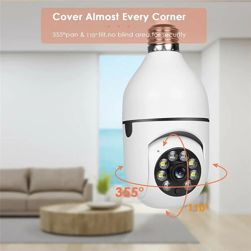 Toner -Party 4 Pack Light Bulb Security Cameras, 2.4G & 5G Wifi Security Camera, Wireless Security Camera Outdoor, 1080P  Outdoor Cameras for Home Security, 360° Wide Viewing, Night Vision