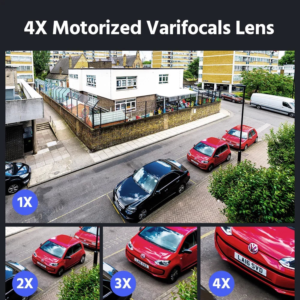 8MP 4K 4X Motorized Varifocals PoE Dome Security Camera,Support 2-Way Audio,Person/Vehicle Detection