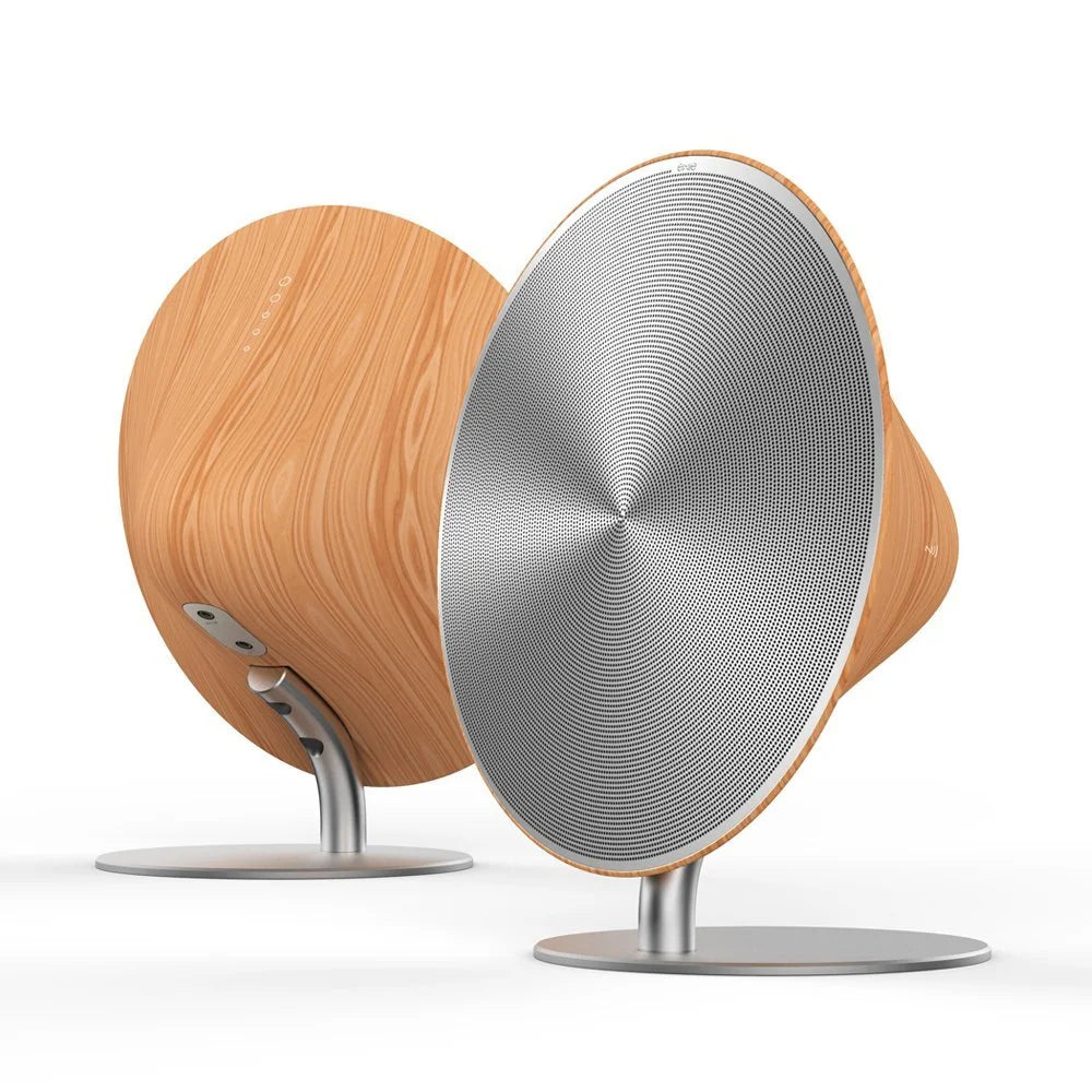 2 Channel Wireless Bluetooth Gramophone Wood Speaker with Touch Surface