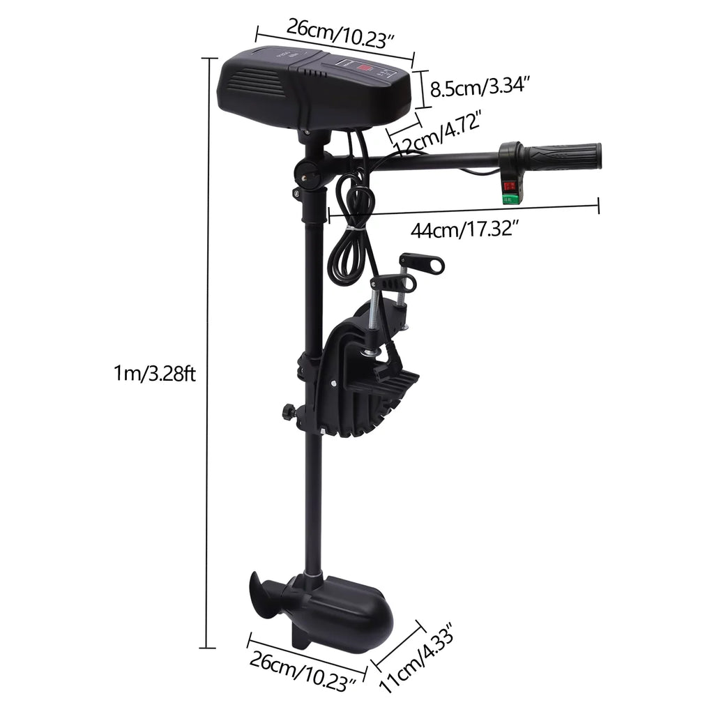 Aiqidi 48V 1400W Electric Trolling Motor Outboard Motor Fishing Boat Engine  Display 360° Rotatable Brushless Motor 2300RPM