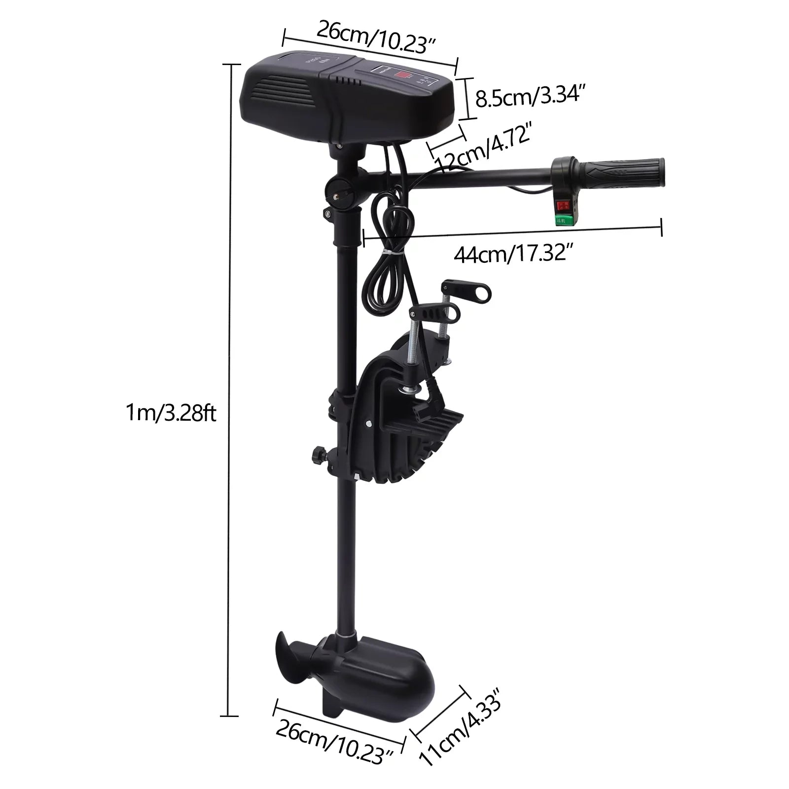 Aiqidi 48V 1400W Electric Trolling Motor Outboard Motor Fishing Boat Engine  Display 360° Rotatable Brushless Motor 2300RPM