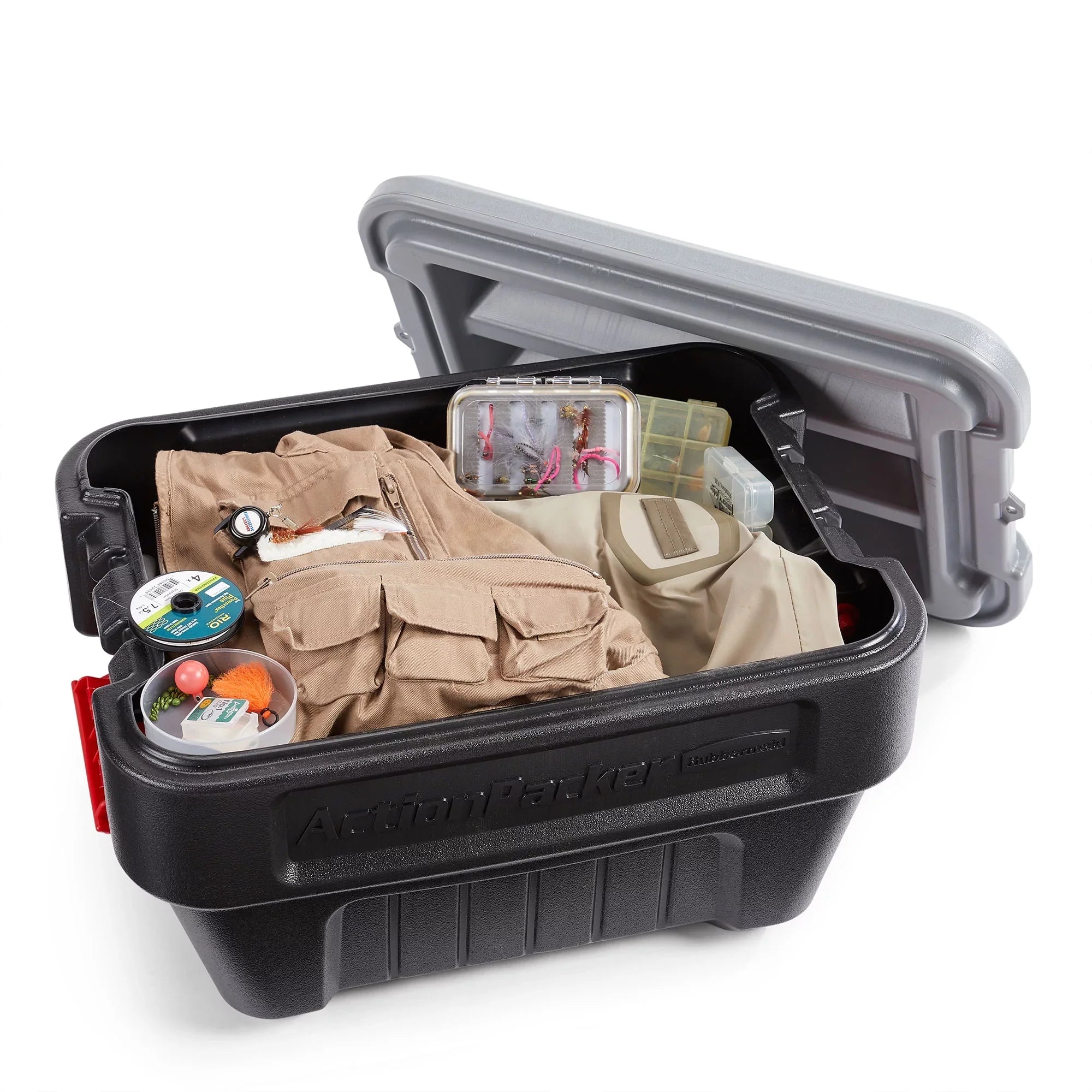 Rubbermaid 8 Gallon Lockable Latch Plastic Storage Container Box (4 Pack)