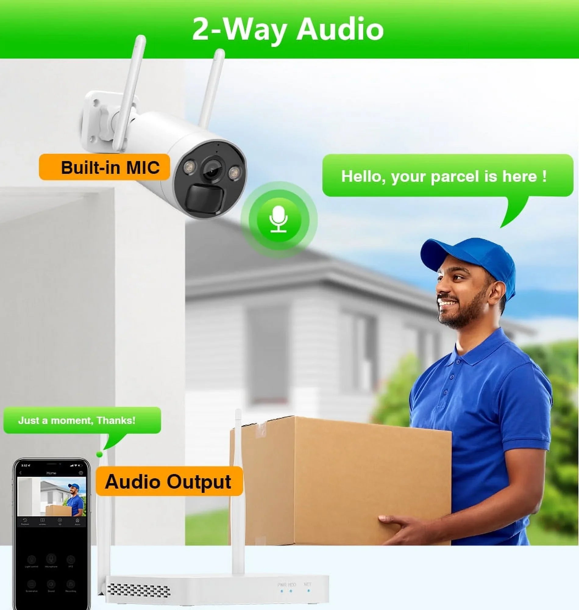 8CH WiFi  System 4Pcs 3MP Battery Camera , 4 Solar Panels ,  2.5inch  Wireless