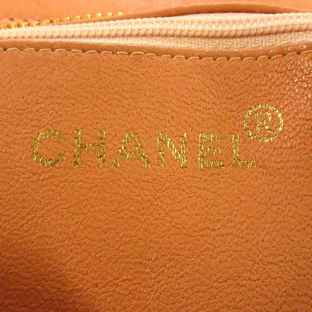 Pre-Owned Authenticated Chanel Lambskin Medallion Tote Leather Orange Tote Bag Women (Good)