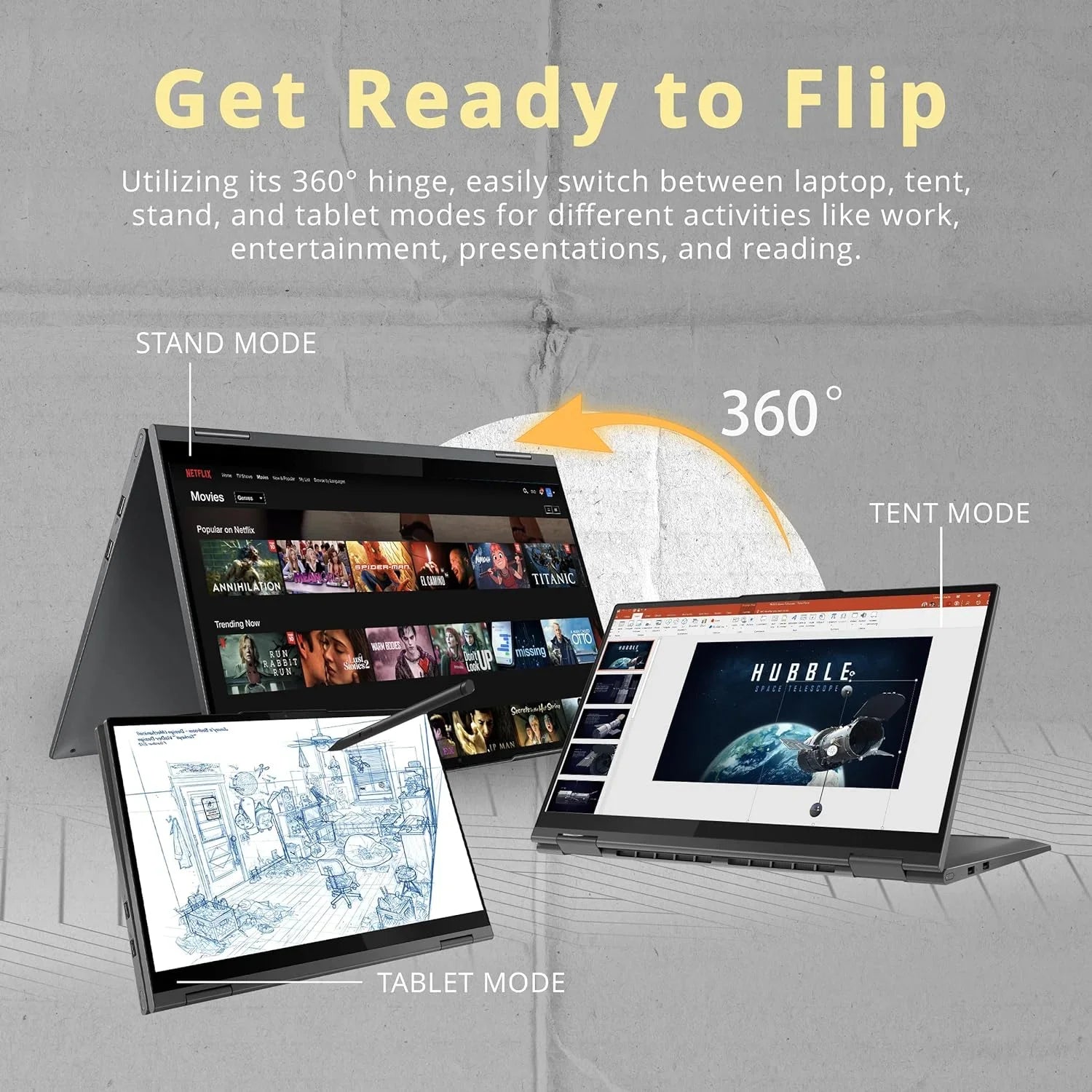Lenovo Yoga 7i Touchscreen Laptop, 2-in-1 360° 16"  Laptop, Intel Core-i5 1335U, 8GB , 512GB PCIe , Backlit Keyboard, Fingerprint Reader, Win 11, Gray, with 32GB Snowbell  Card