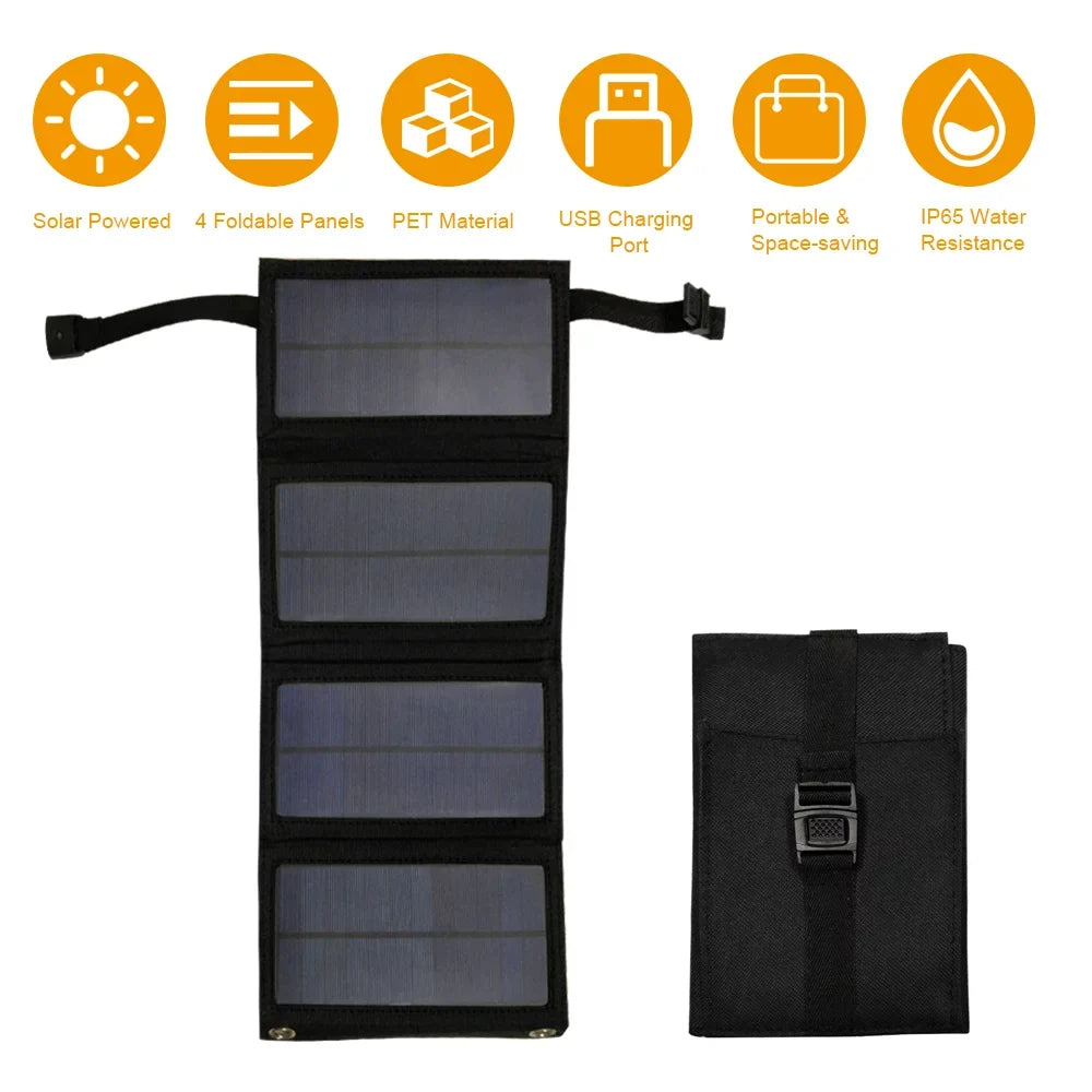 Carevas Solar Panel,Ip65 Water Resistance Usb Solar -owered Solar -owered Cell -ower ank With Cell Bendable Ip65 Resistance -ower ank Bendable Ip65 Water Outdoors With 4 Solar 4 Solar Panels