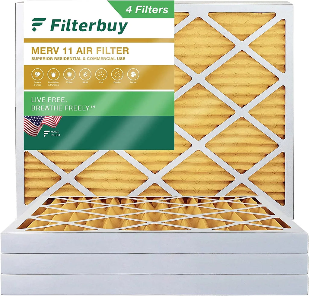 Filterbuy 10x16x2  11 Pleated   Furnace Air Filters (4-Pack)