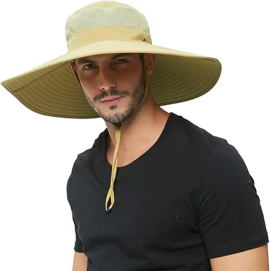 Super Wide Brim Sun Hat- 50+ Protection,Waterproof Bucket Hat for Fishing, Hiking, Camping,Breathable Nylon & Mesh