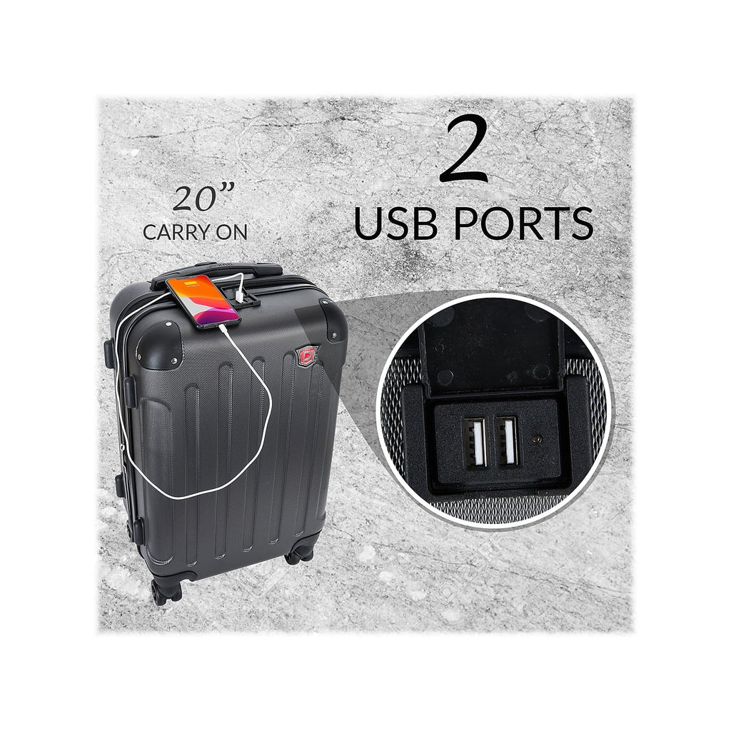 Intely 2-Piece Plastic Luggage Set Black (-)