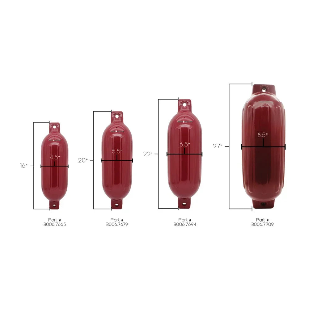 Extreme Max 3006.7709 BoatTector Inflatable Fender - 8.5" x 27", Cranberry