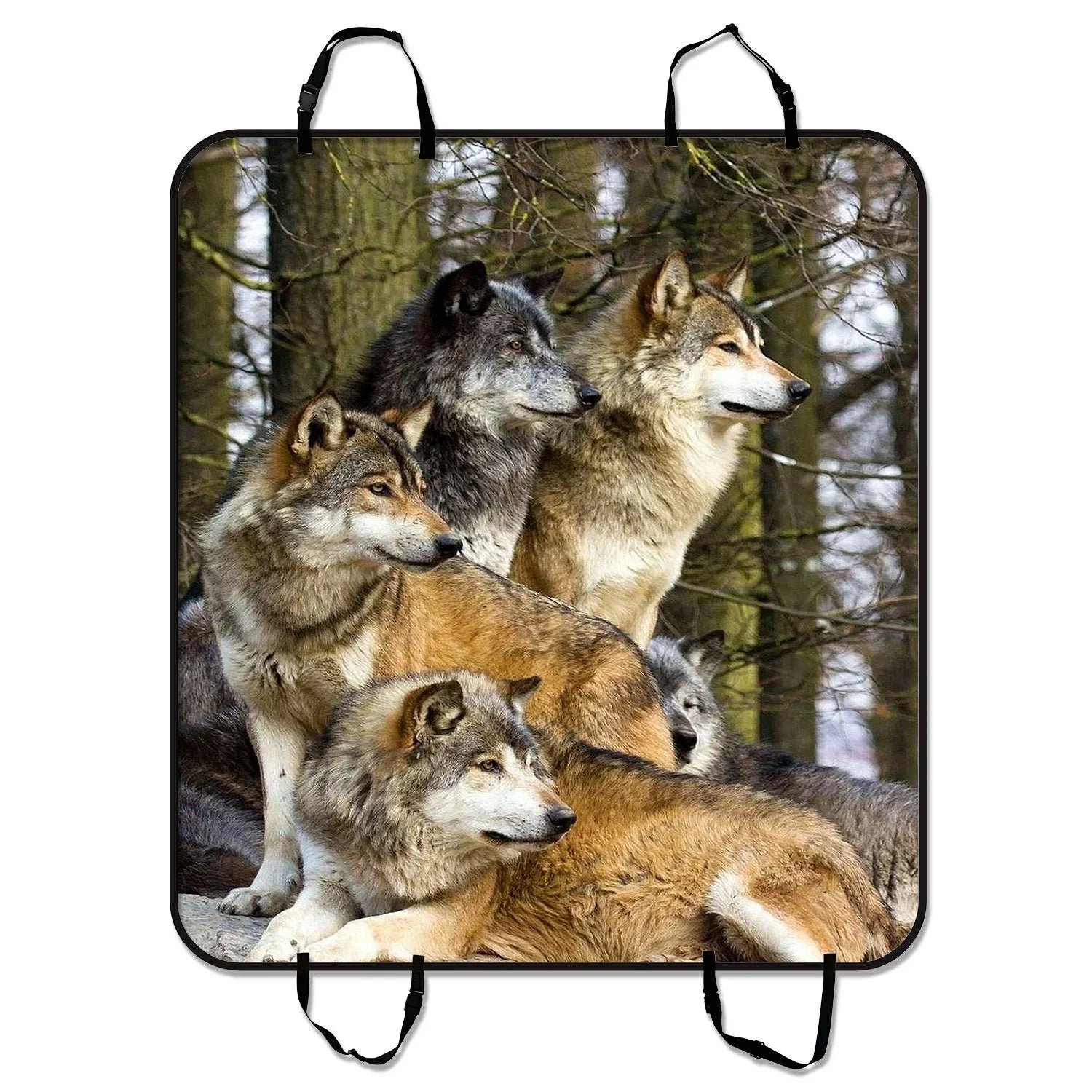 Wolfs Wild Animal Pet Car Seat Cover Dog Car Seat Mat Hammock Cargo Mat Trunk Mat For Cars Trucks and  54x60 inches