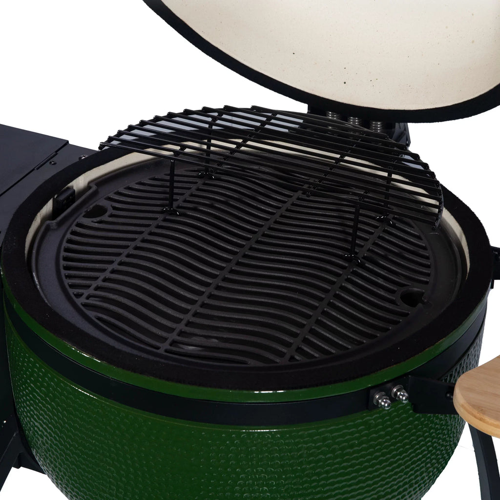 24 "Ceramic Pellet Grill with 19.6" diameter Gridiron Double Ceramic Liner 4-in-1 Smoked Roasted  Pan-roasted for Outdoors Patio