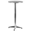 Pemberly Row 25.5" Round Folding Bar Table in Aluminum