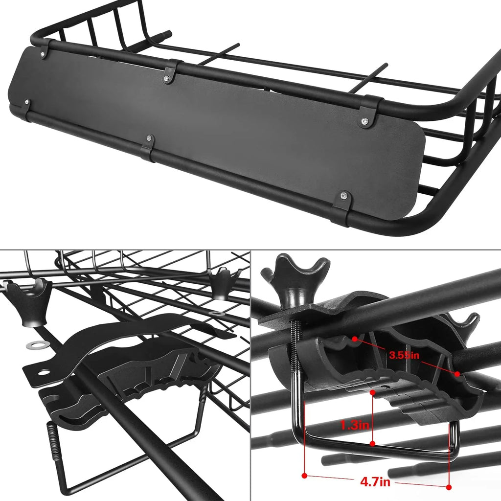 Thten Heavy Duty 64"x 39" Roof Rack, Rooftop Cargo Carrier Basket with Waterproof Bag, Tie Down Strap, Net, Rack Extension and Car Top Luggage Holder for , 150lb Capacity, Steel Construction