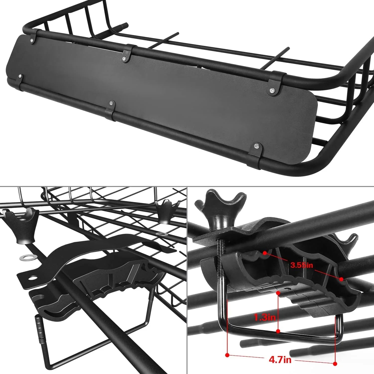 Thten Heavy Duty 64"x 39" Roof Rack, Rooftop Cargo Carrier Basket with Waterproof Bag, Tie Down Strap, Net, Rack Extension and Car Top Luggage Holder for , 150lb Capacity, Steel Construction