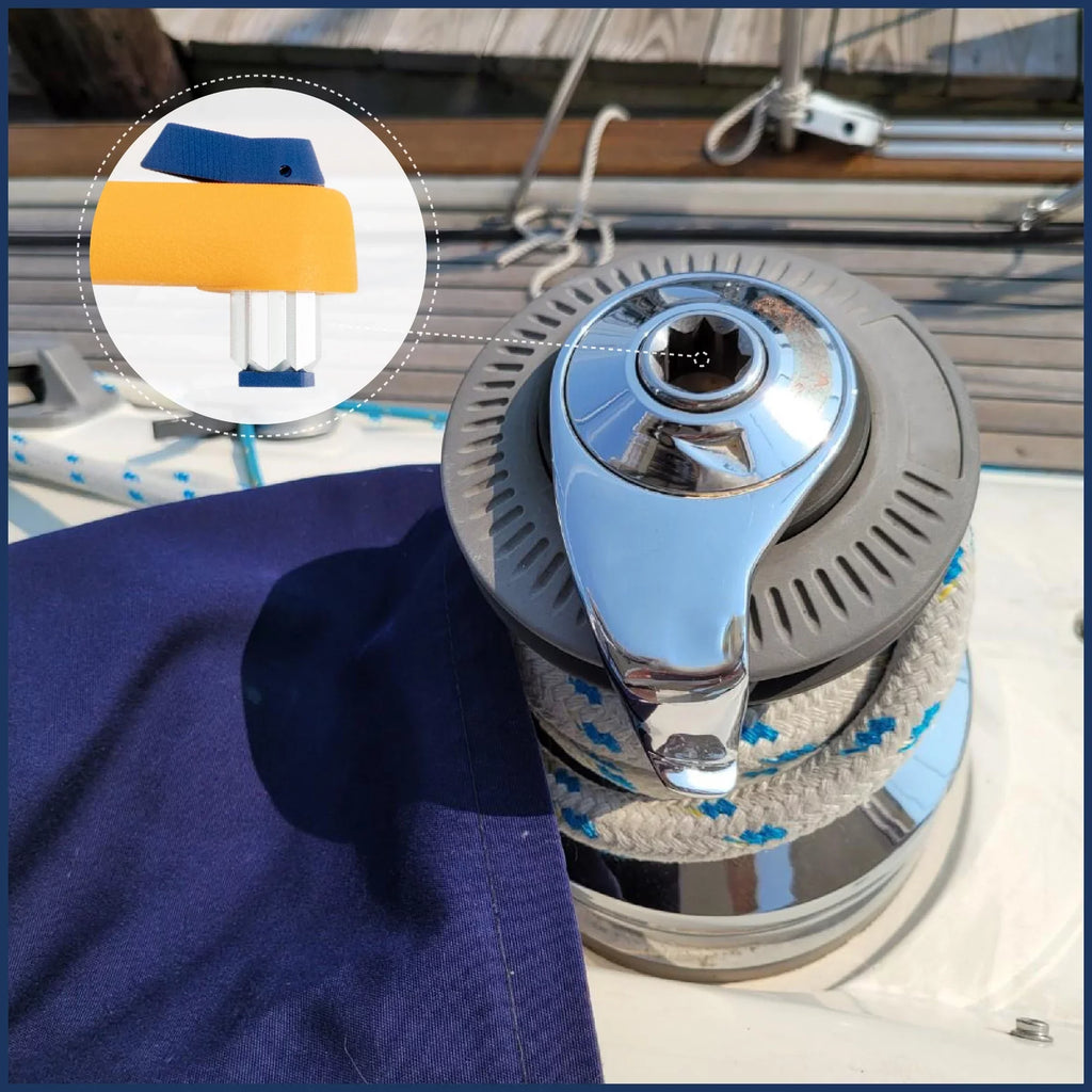Five Oceans 8" Sailvessel Winch Handle, 2-Pack Universal Floating Winch Handle, Lock�in Mechanism, Orange and Blue, Lightweight and Strong, Fiberglass Reinforced Plastic - -
