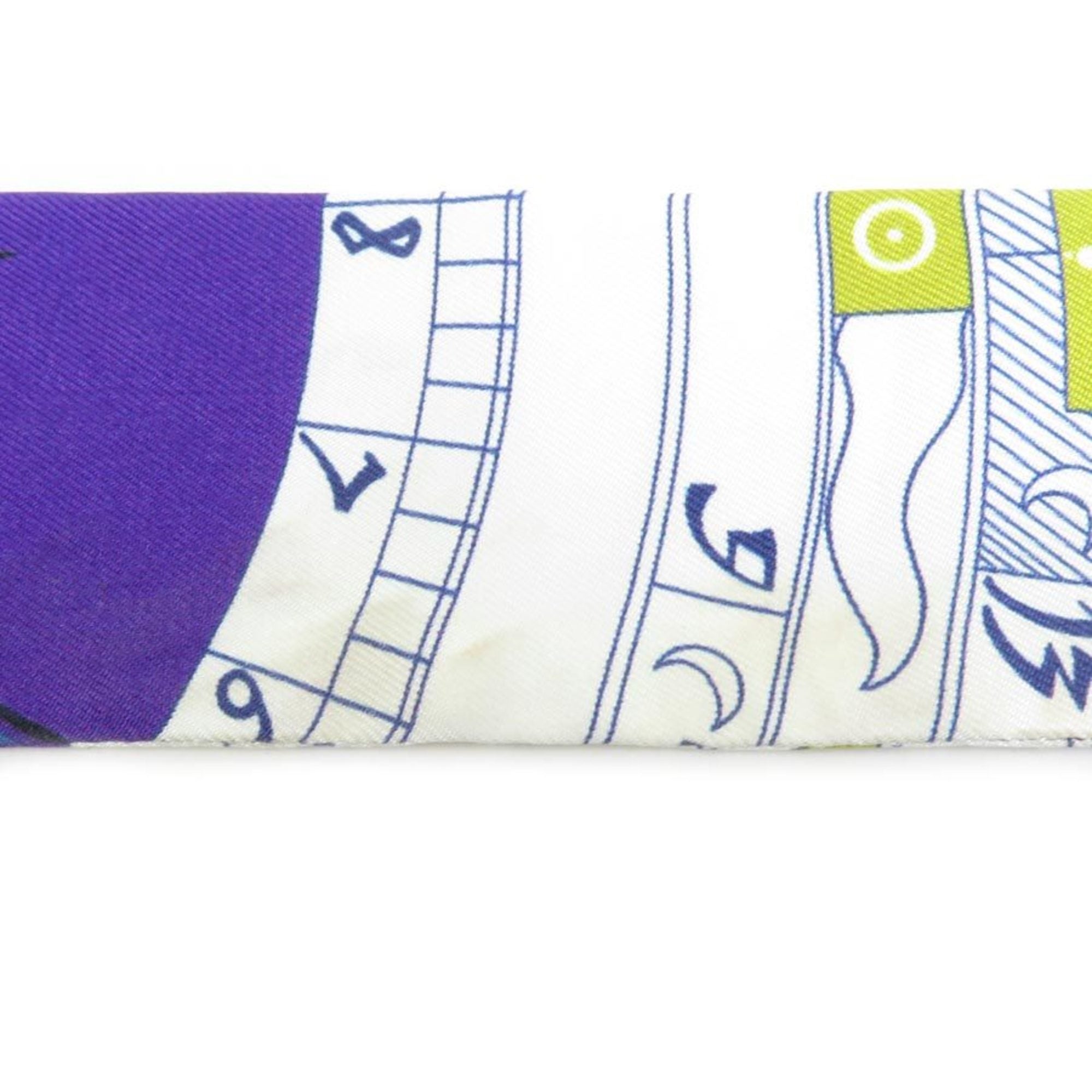 Pre-Owned  Scarf Muffler Twilly Silk Purple/Multicolor Women's (Good)