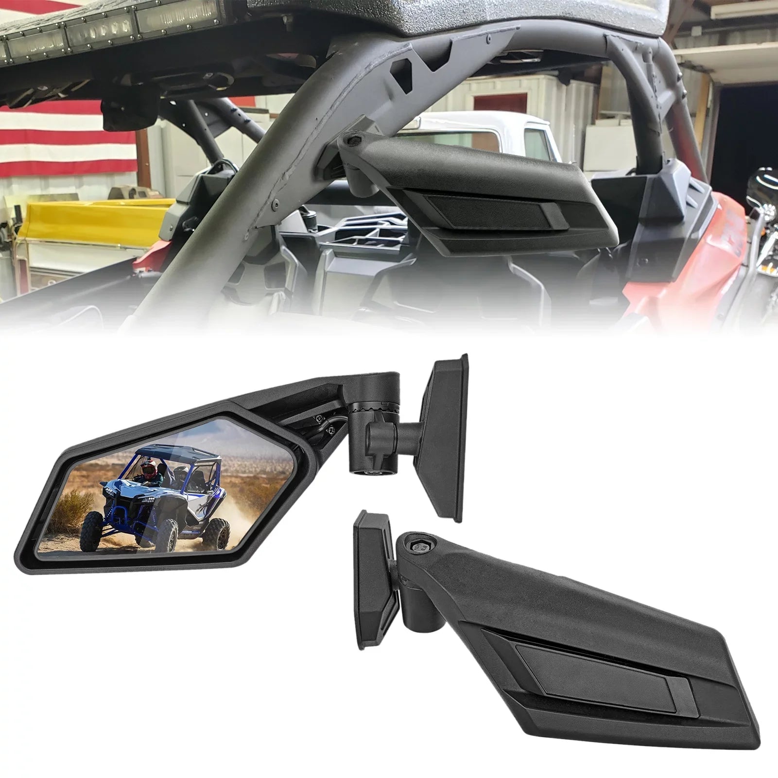 '-  360° Adjustable Racing Side Rear View Mirrors For Can-Am Maverick    Turbo 2017-2022 | Upgrade Style