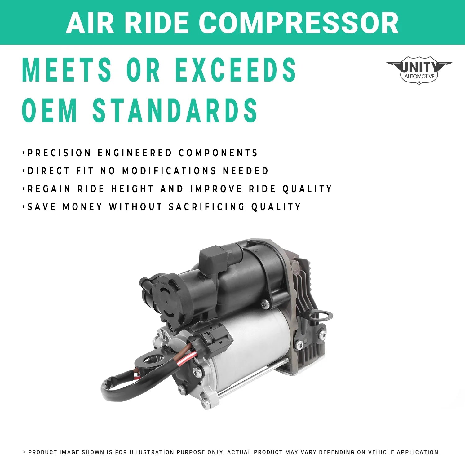 Unity Automotive Air Suspension Compressor with Full Cage Fits 2003-2005 Land Rover Range Rover, 20-072000-