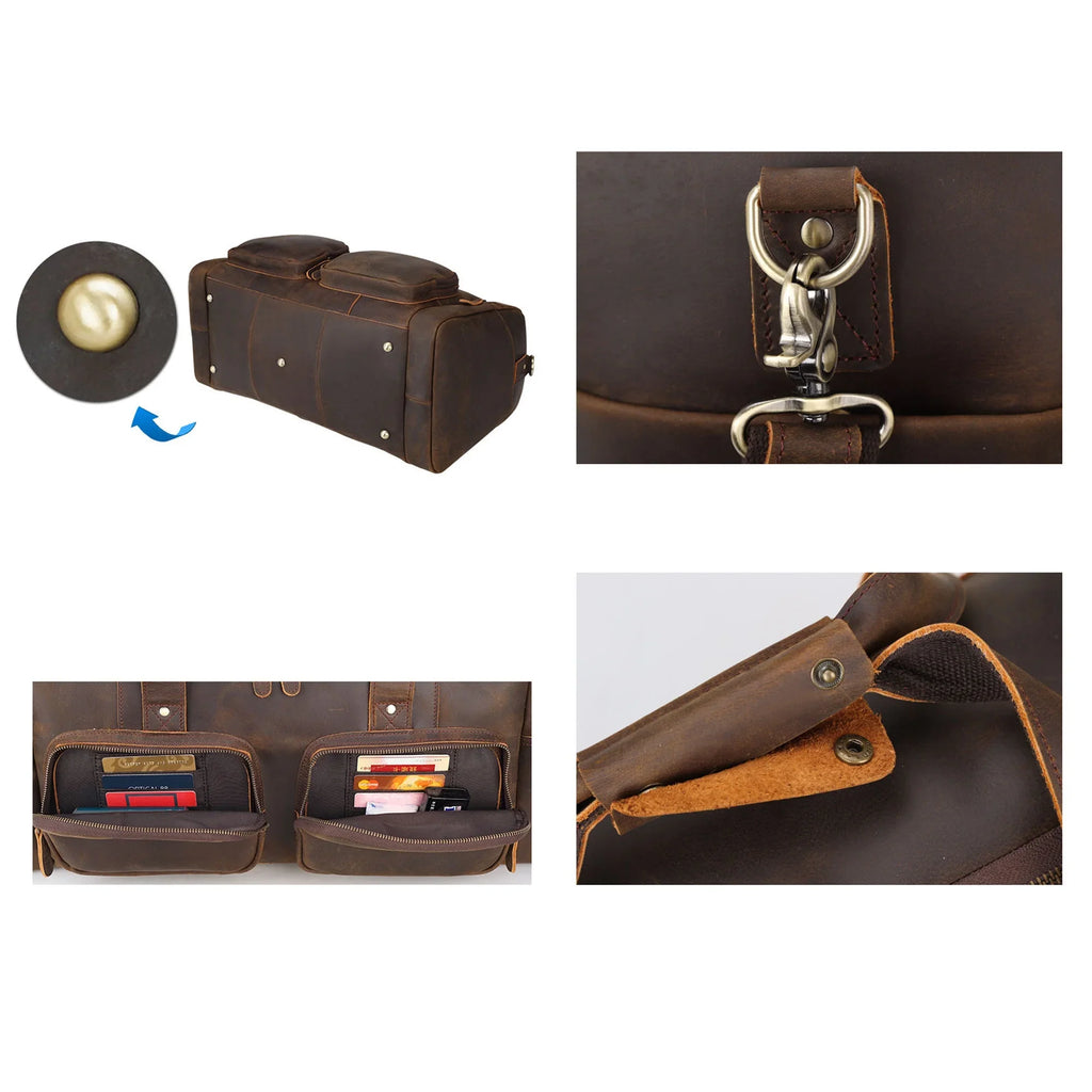 Full Grain Leather Duffle Bag, Travel Bag, Shoulder Bag