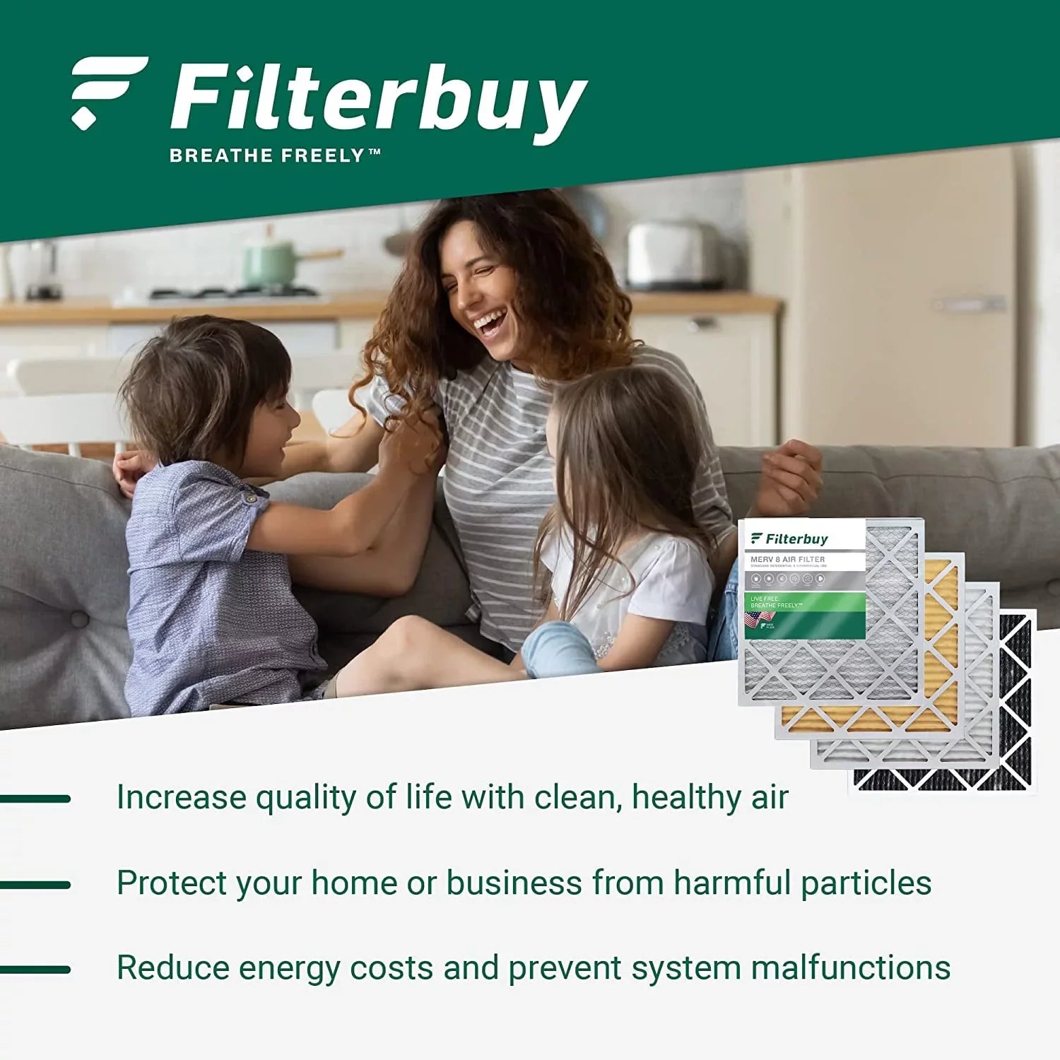 Filterbuy 17x20x1  11 Pleated   Furnace Air Filters (6-Pack)