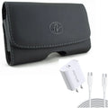 10ft Long Cable Fast Type- 18W  Home Charger w Swivel Leather Case Belt Clip for Samsung Galaxy XCover Pro  Plus  Plus  Plus  Plus  Plus  Plus FieldPro Fan Edition  5G