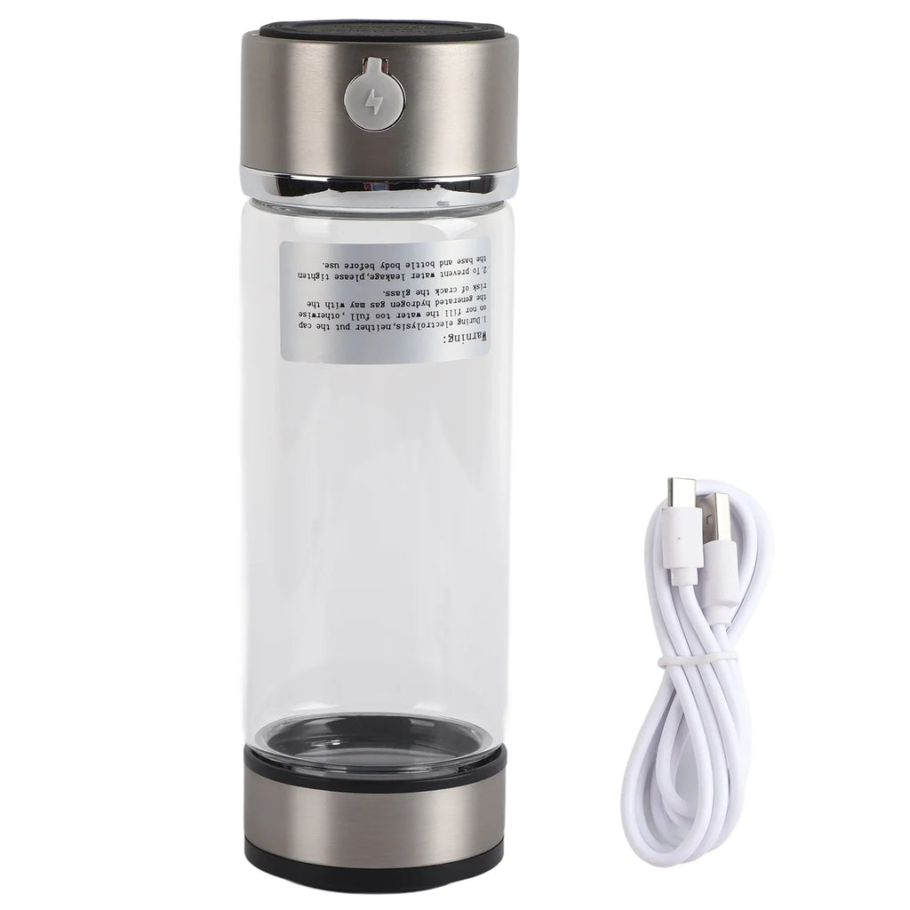 Nikou  Charging Rich Hydrogen Water Purifier Filter Glass Bottle Anti-Skid Portable Lonizer Cup