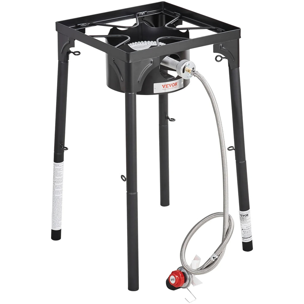 Single Burner Outdoor Camping Stove Cooking Stove Portable  Gas Cooker Heavy Duty Gas Cooker w/Detachable Legs Stand & Adjustable  Regulator, Propane Burners 30000BTU