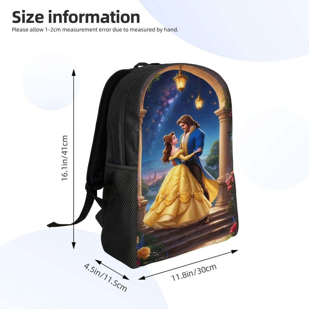 Beauty and the Beast Anime Backpack Cartoon Travel Bags 3D Printed Casual Daypacks Multipurpose Backpacks