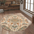 Blossom Echo Vintage Door Mat 2 ft. by 3 ft. 5' x 5' 5' Round Indoor Living Room, Bedroom, Dining Room
