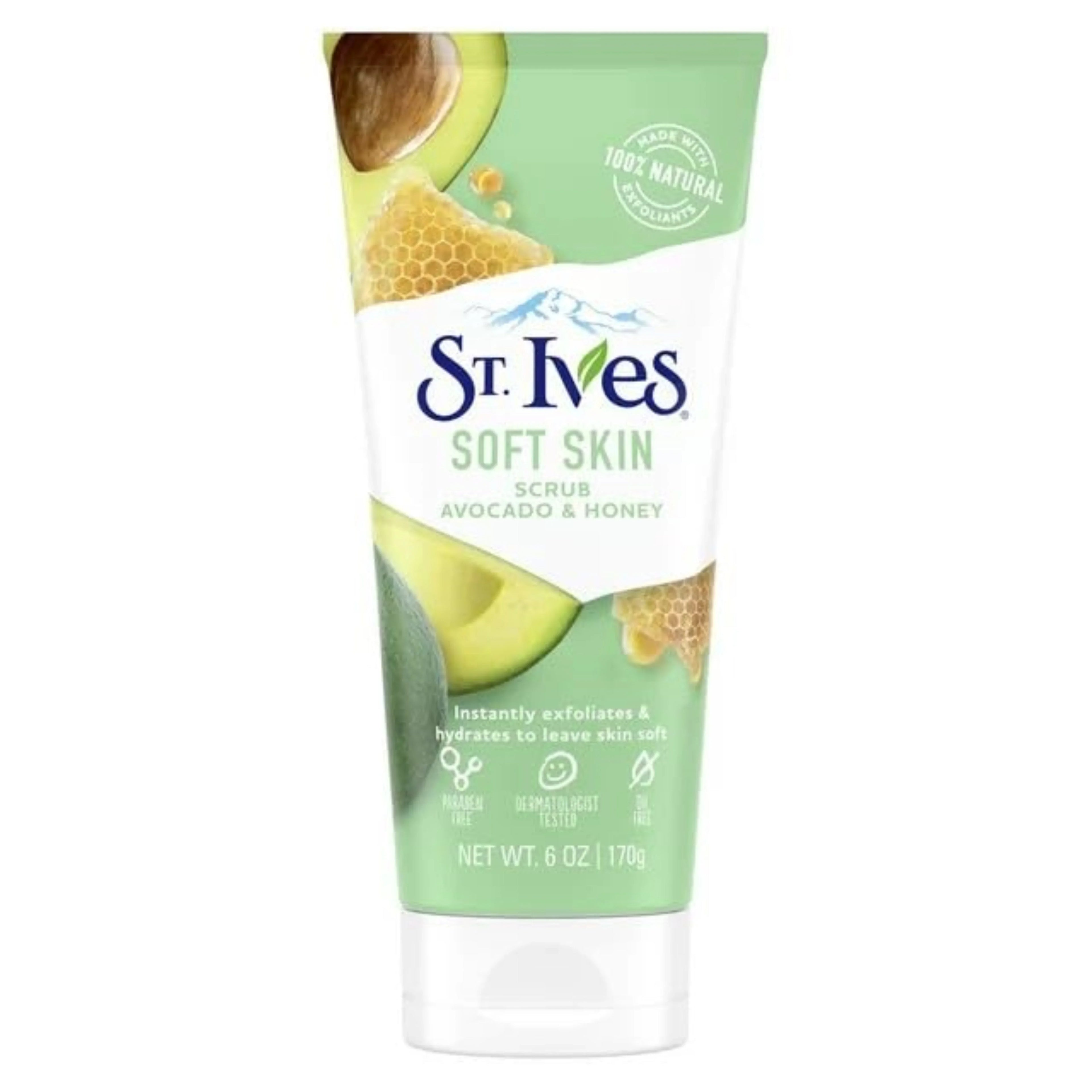 Pack of (3) St Ives, Avocado And Honey Soft Skin Scrub, 6 Ounce