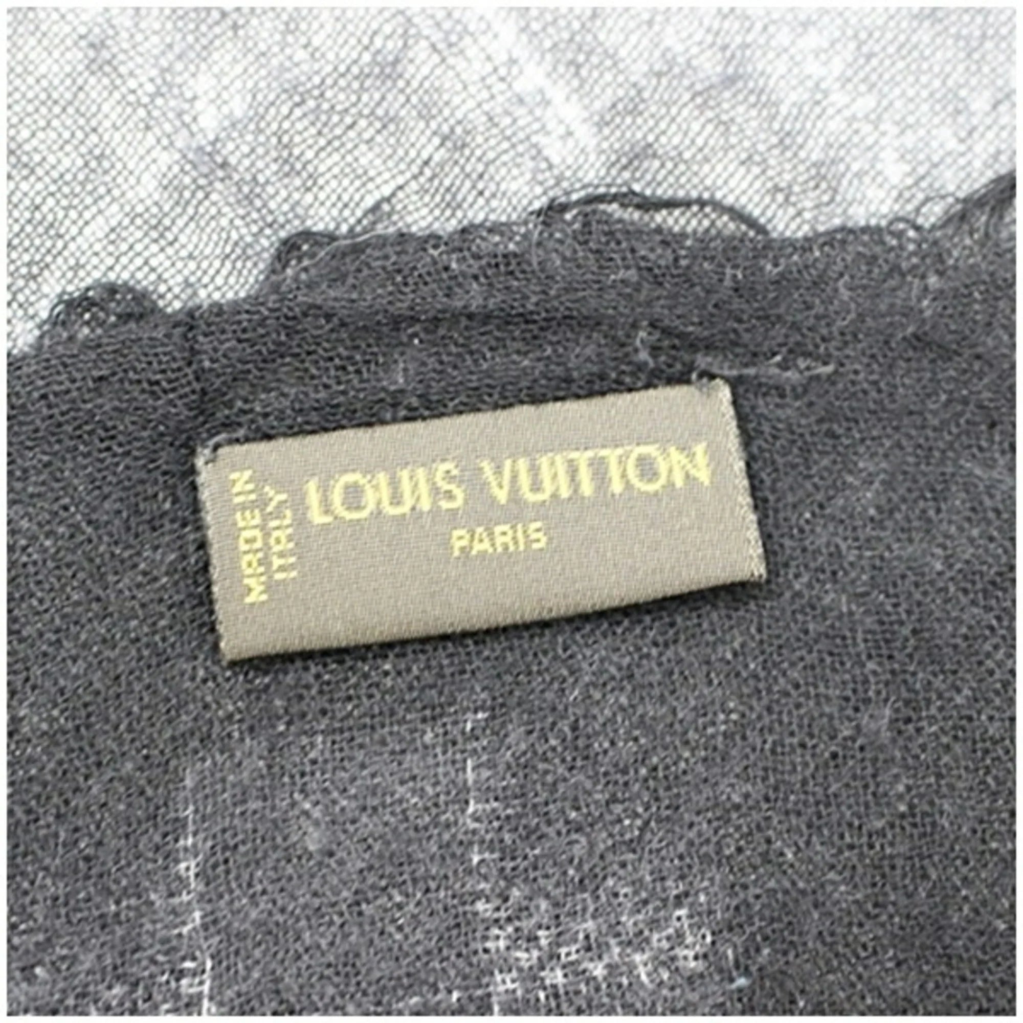 Pre-Owned Louis Vuitton Shawl Large Cashmere x Silk Black 401910 Women's (Good)