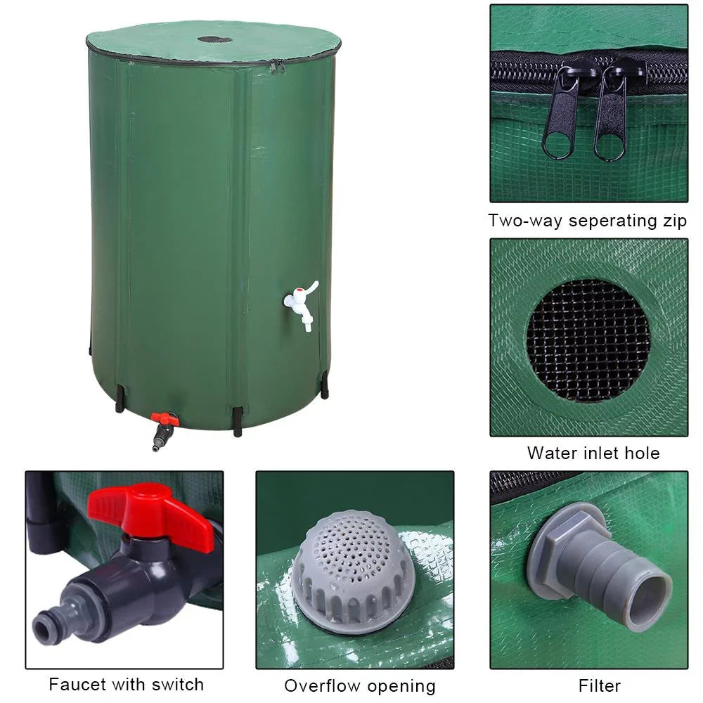 Ktaxon 100 Gallon Collapsible Rain Barrel, Portable Water Storage Tank