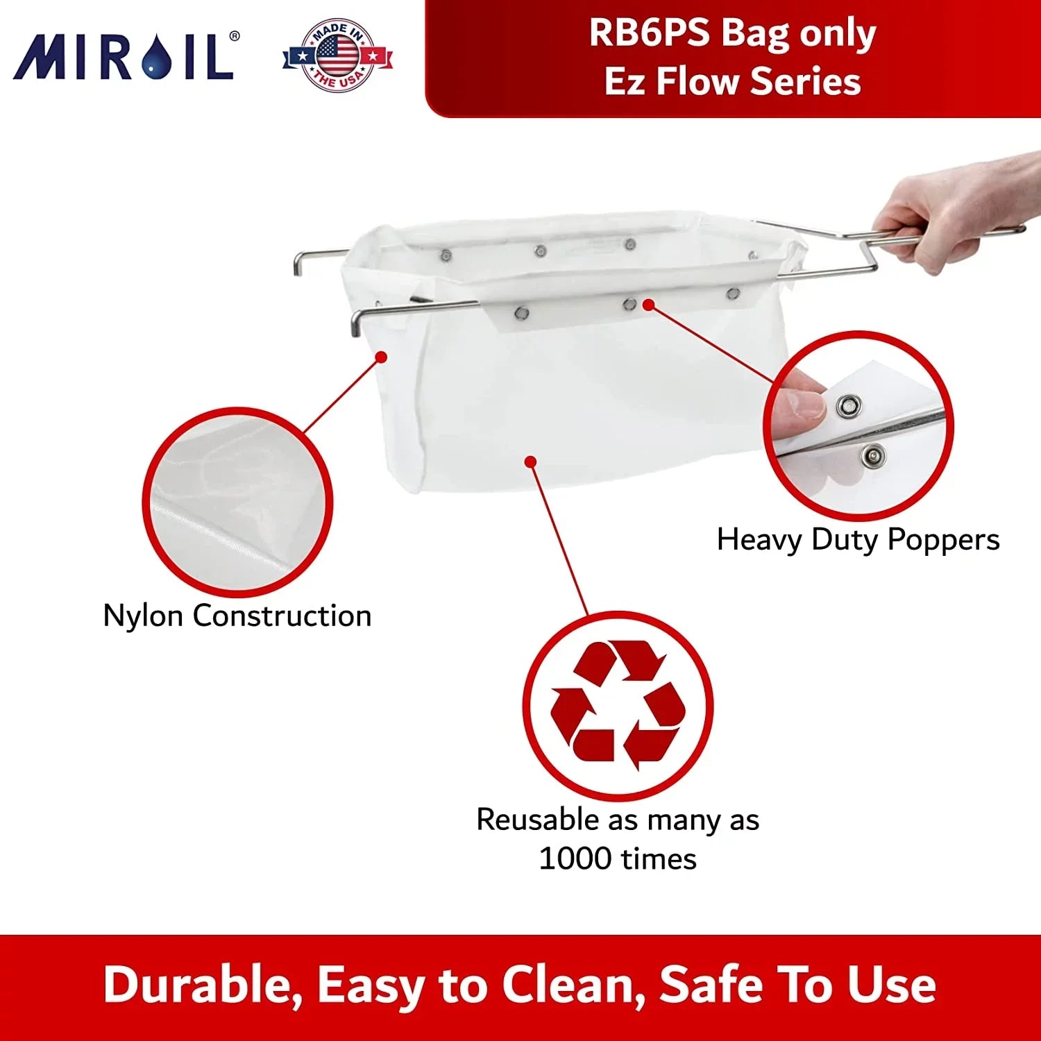 Miroil /12852  Flow Snap On" Filter Bag"