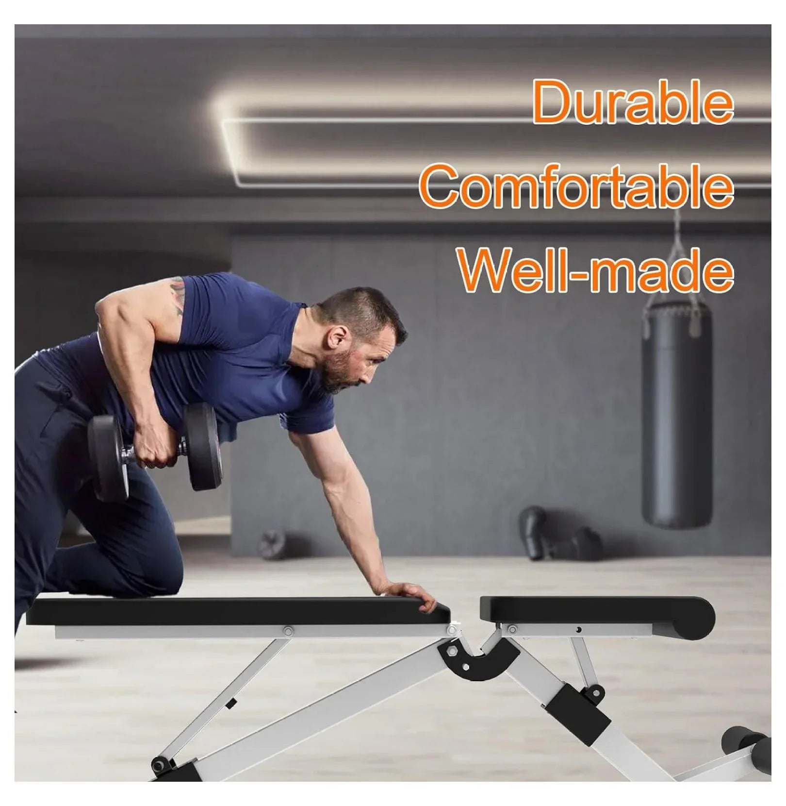 Adjustable Weight Bench Foldable Workout Bench Press for Full Body, Strength Training Decline Incline Bench for Home Gym
