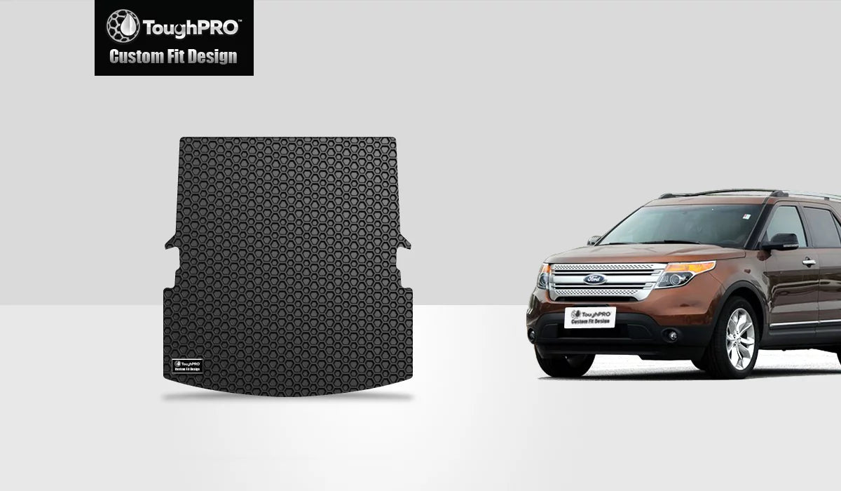 ToughPRO - Cargo Mat Compatible with  Explorer - All Weather Heavy Duty (Made in ) - Black Rubber - 2014