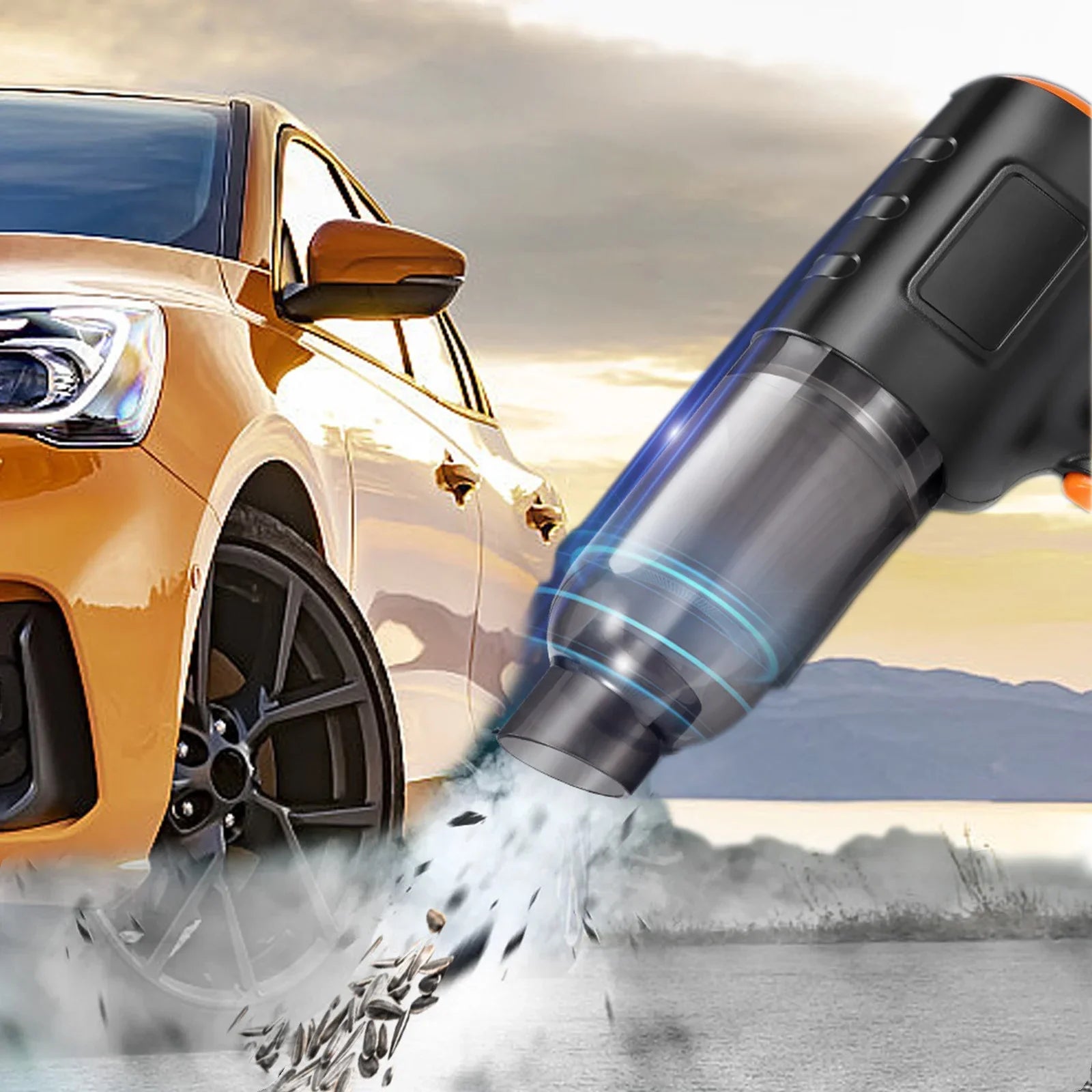 Hand Held Vacuum Rechargeable Vacuum Cleaner Powerful Suction Visual Dusts Bucket 3000 MAh Battery Lightweight 200W 16000 Pa Handheld Vacuum Cleaner For Car Home Essentials