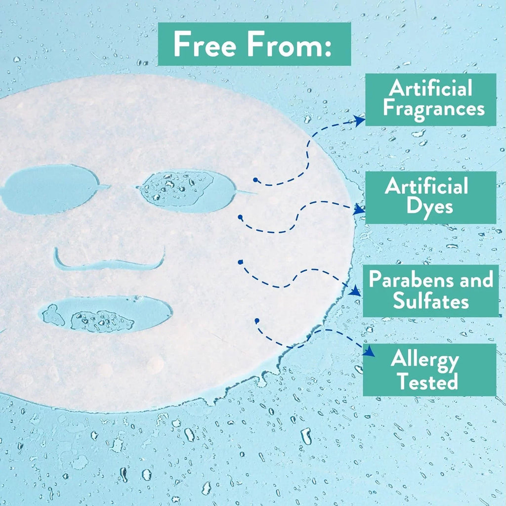 Miss Spa Hydrating Face Sheet Mask with Aloe, Skin Care for Women, 4-Pack