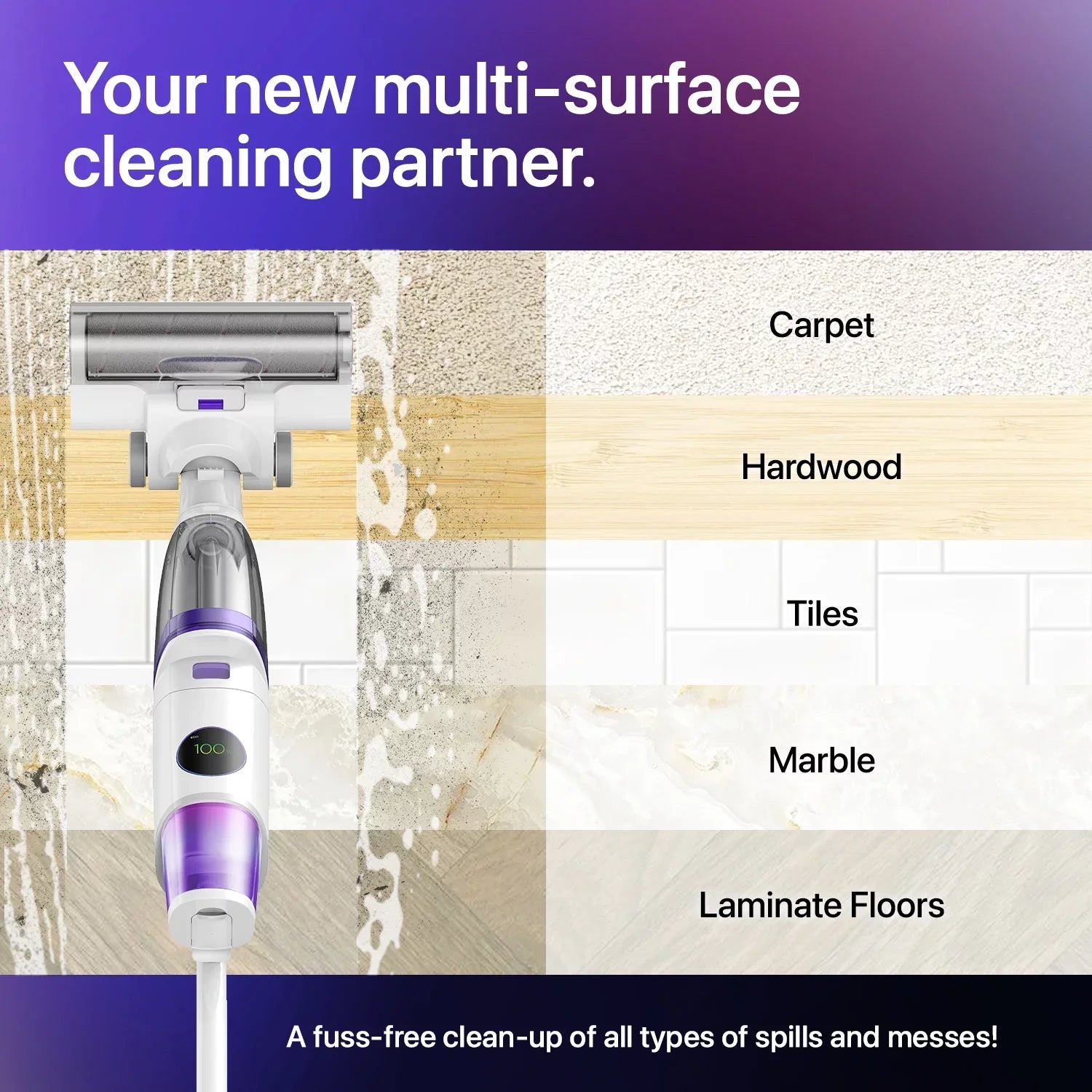 Lunaglow Nano 3 in 1 Wet & Dry Vacuum Cleaner with Self-cleaning technology